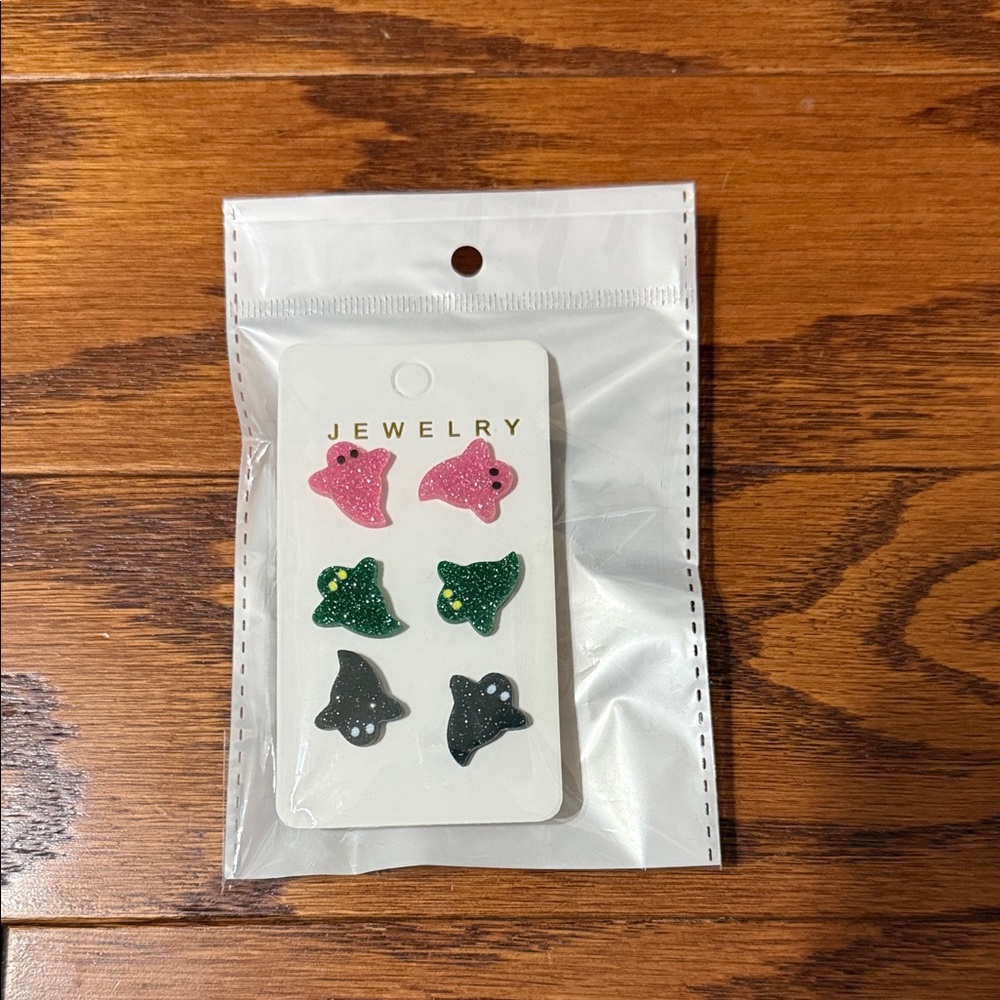 Colorful Ghost Earrings Set for Kids